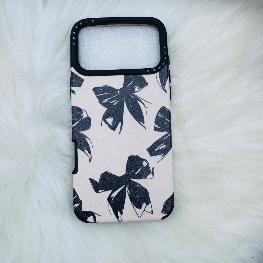 Chic iPhone 17 Pro Max Black Bow Theme Case - Picture 4 of 4